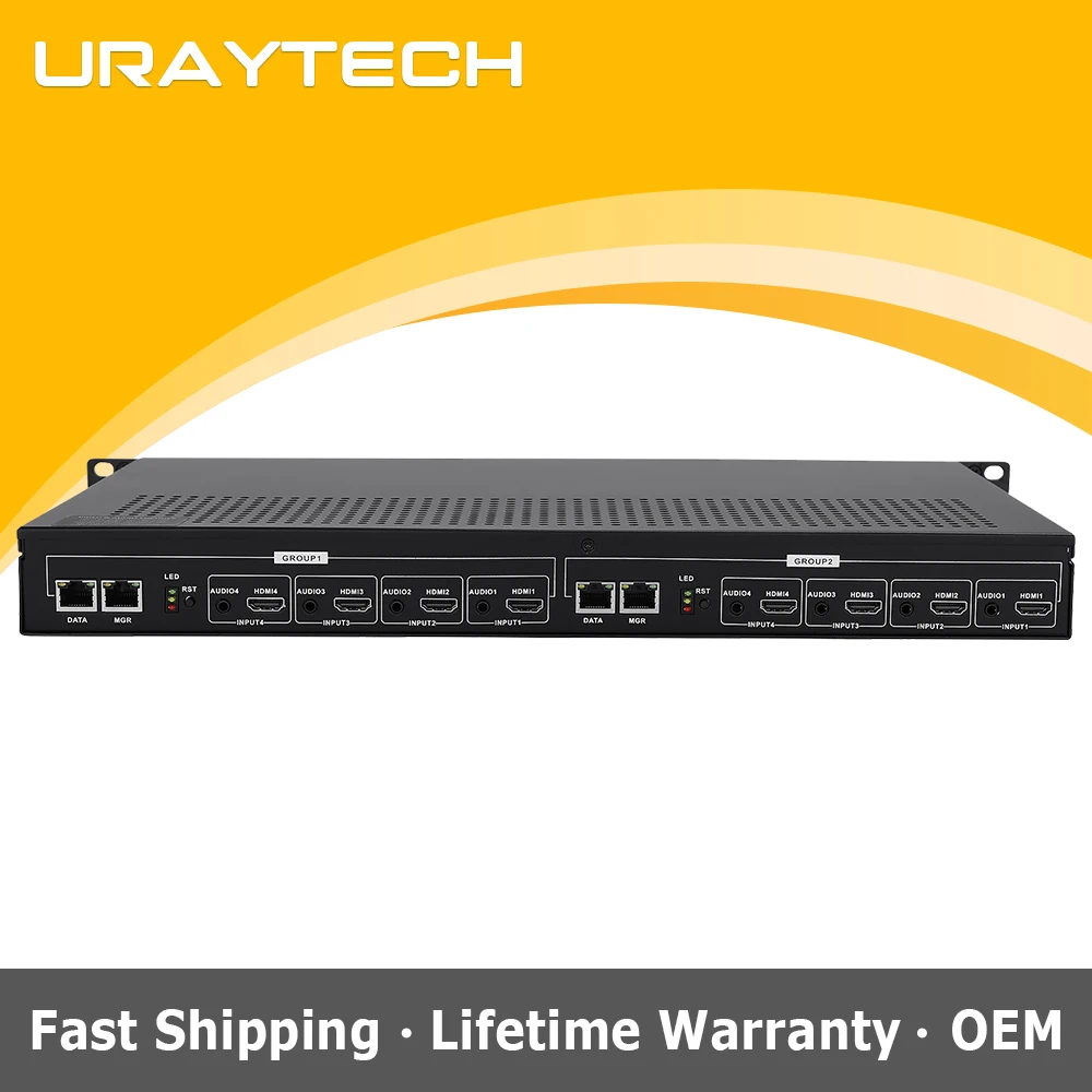 1U Rack HEVC H.265 H.264 HDMI Video Stream Encoder Live Streaming HD IPTV Encoder 8 Channels HDMI To HTTP RTSP RTMP  Encoder