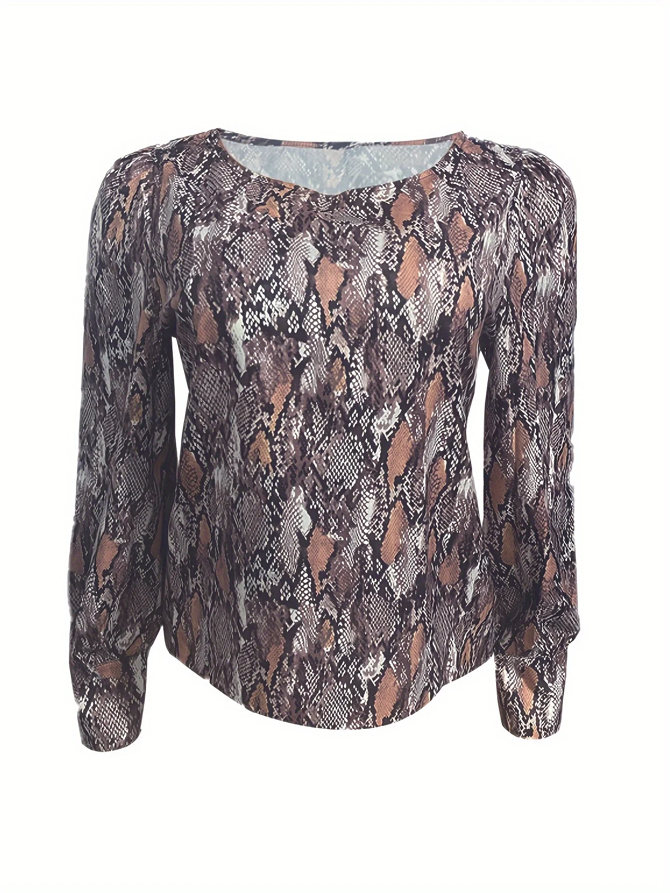 

Crocodile print color blocked shirt top, fashionable and casual, new women's clothing for summer 2026