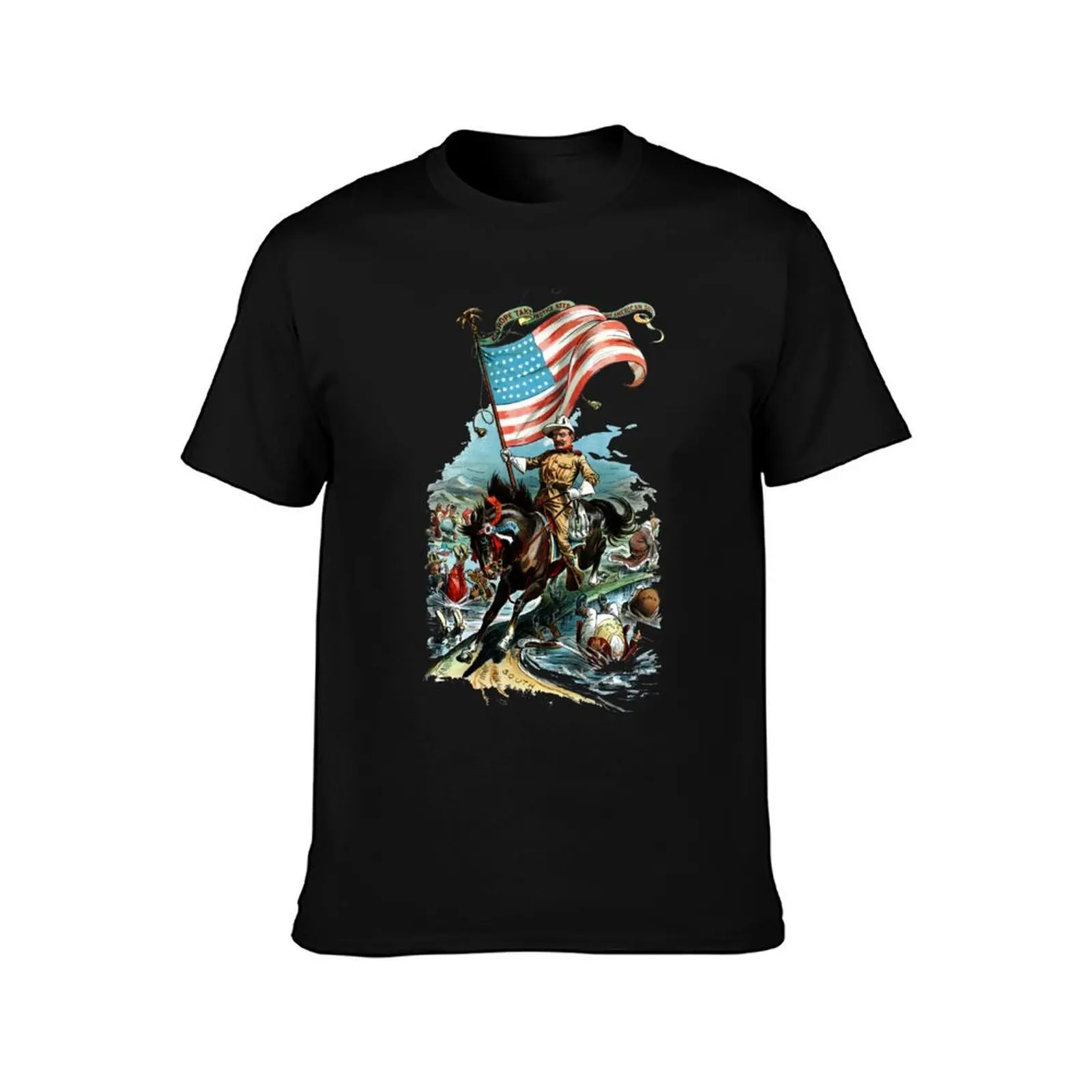1902 Rough Rider Teddy Roosevelt T-Shirt, Summer Casual Cotton Tee, Oversized Streetwear Tops, Vintage Graphic Print