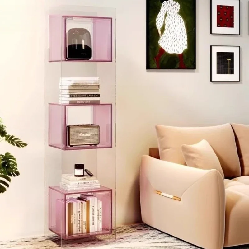 

Multifunctional booth Household wall bookshelf Floor-to-ceiling transparent dustproof multi-layer storage