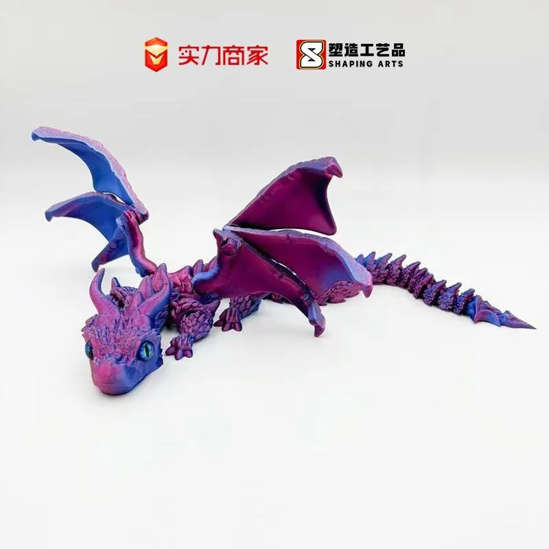 تنين طائر بيج فوت من الأحجار الكريمة المطبوعة ثلاثية الأبعاد مع نموذج أجنحة، لعبة عمل الحيوانات، ديكور سطح المكتب، هدية عيد ميلاد عالية الجمال #3