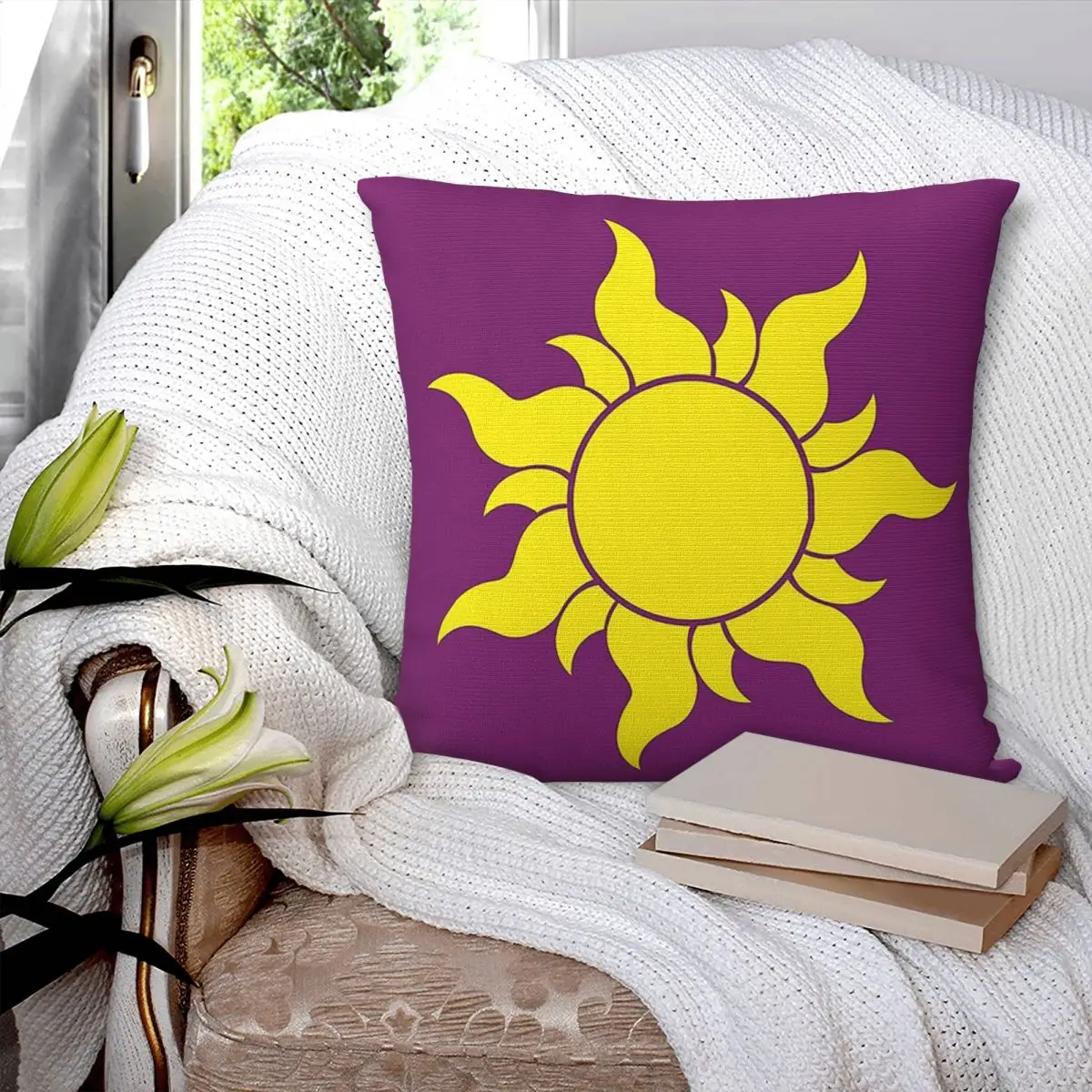 Rapunzel Sun Pillowcase Polyester Pillows Cover Cushion Comfort Throw Pillow Sofa Decorative Cushions Used for Home Bedroom Sofa