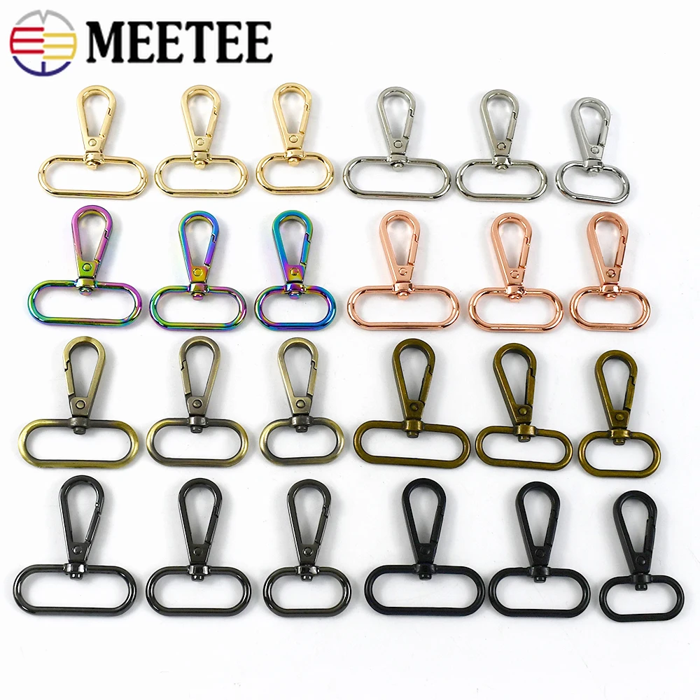 

30Pcs Metal Strap Buckles for Bag Swivel Lobster Clasp Webbing Belt Clip Buckle Dog Collar Snap Hooks DIY Sewing Accessories