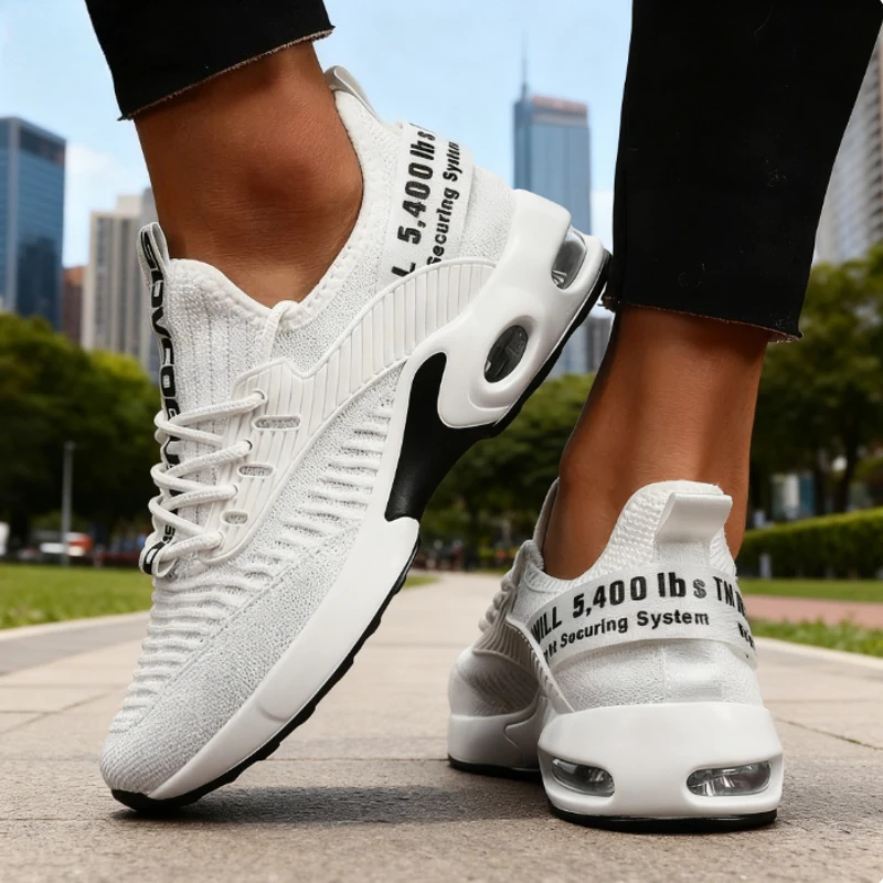 

Hot Sale Men's Sneakers Lightweight Knitted Upper Breathable Running Shoes Casual Fashion Sneakers for Walking Gym Activities