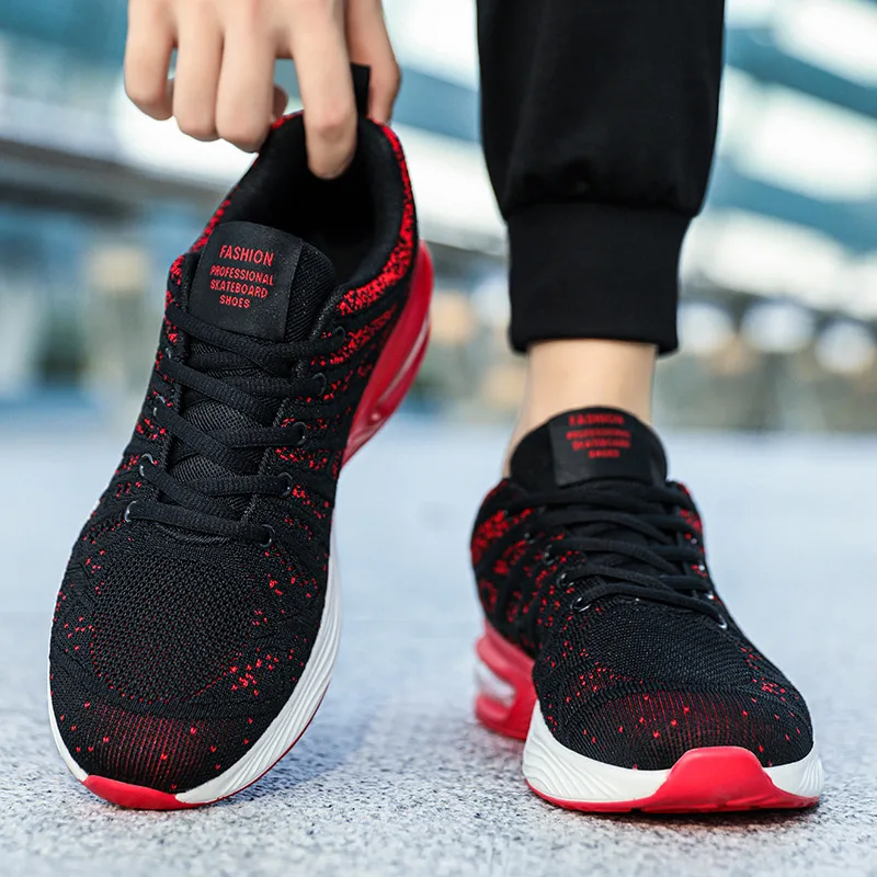 Alta qualidade vermelho masculino tênis de corrida leve almofada de ar tênis de corrida masculino anti-deslizamento sapatos esportivos para jovens tenis hombres