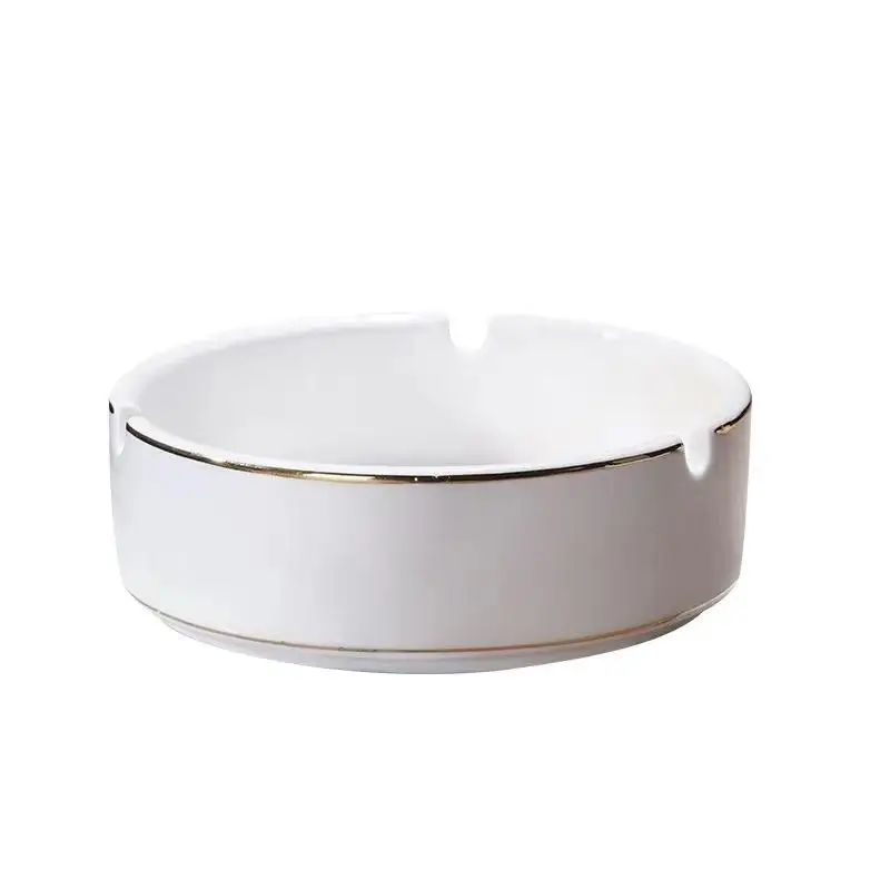 

Pure White Ceramic Ashtray for Hotel Guest Room round Bar KTV - Hotel Special Cigarette Cup Dining Room Essential
