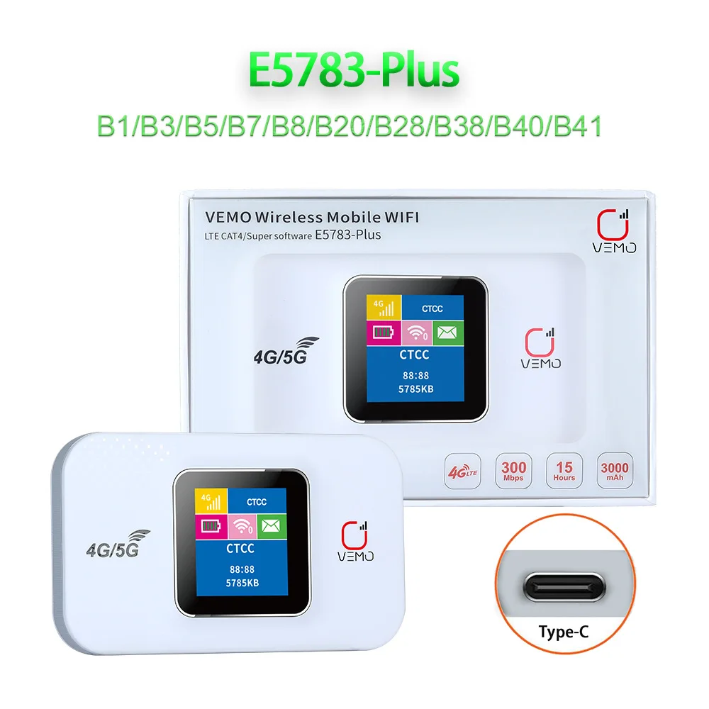 مُحَوِّل الإنترنت المحمول VEMO E5783 Plus: تقييم شامل لأداء 4G LTE بسرعة 300 ميجابت/ثانية