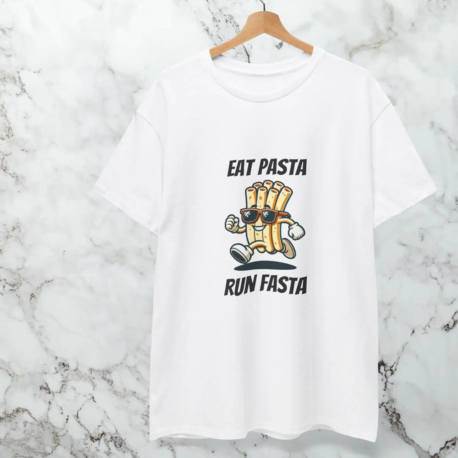 Eat Pasta Run Fasta Love Club T shirt runner for her him Funny birthday vintage Washed designer clothes fashion Versatile