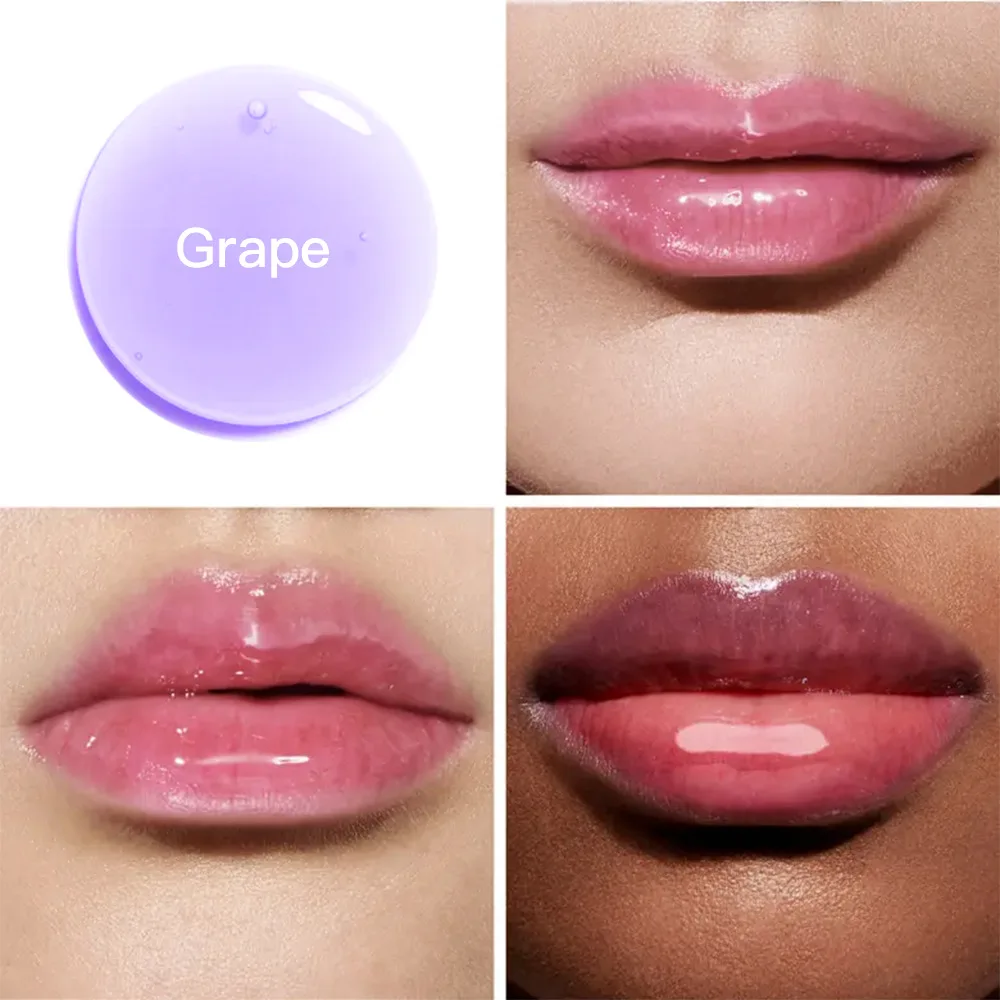 Fruit Ice Cube Lip Gloss, Óleo Transparente para os Lábios, Hidratante Reduzir Lip Lines, Nutre os Lábios Líquidos, Cosméticos