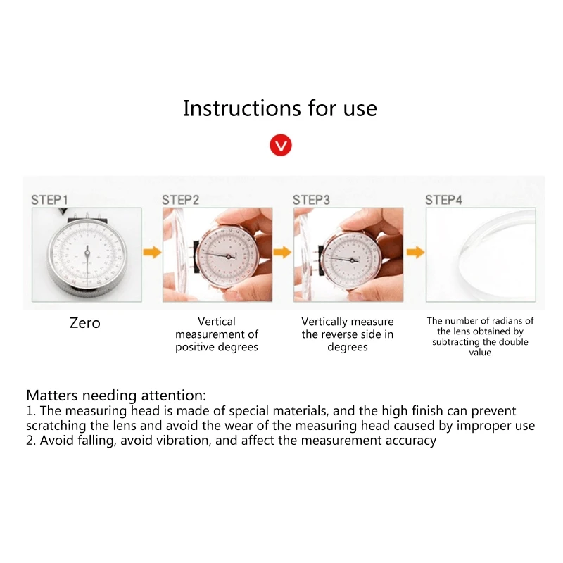 Eyeglasses Lens Measure Power Clock Radiant Table Eyeglasses Accessories Fitting for Glasses Shop Stainless Steel