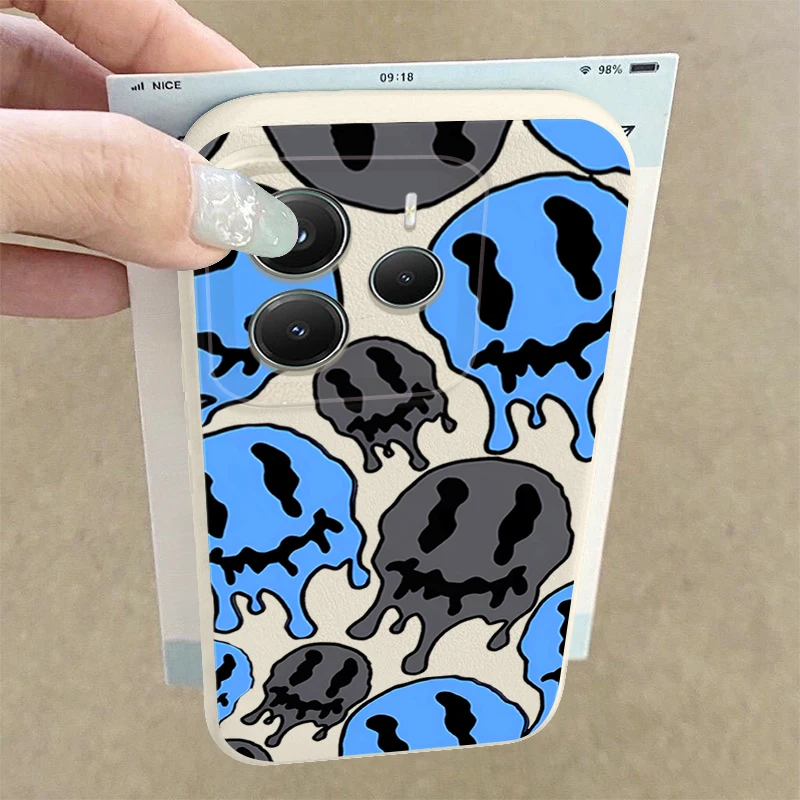 Geister-Skelett-Muster-Telefonhülle für Xiaomi Redmi Note 14 13 12 11 13C 4G Note 14 13 Pro Plus 5G Lederstruktur TPU Soft Cover