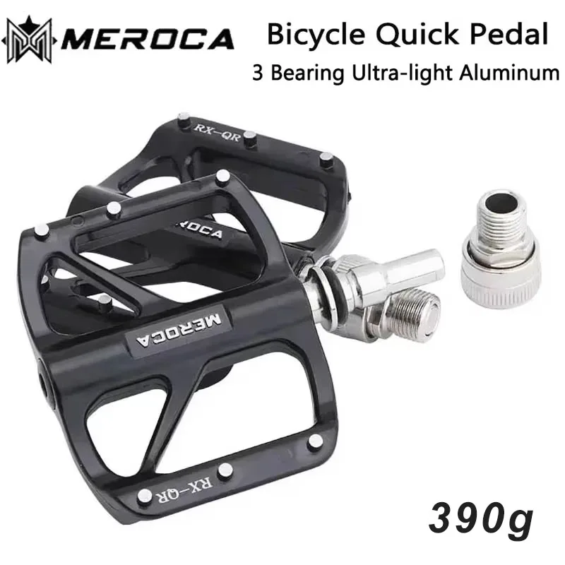 

MEROCA Aluminum Alloy 3-Bearing Ultra-light Quick Release Bicycle Pedals Non-slip Folding Bicycle Pedals Cycling Accessories