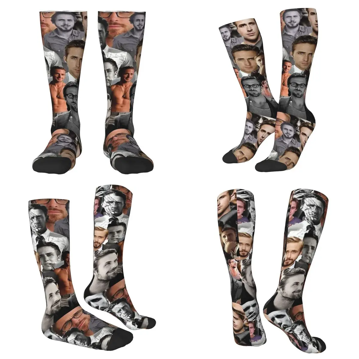 

Всесезонные носки с коллажем Ryan Gosling, носки в стиле Харадзюку, модные чулки для мужчин и женщин