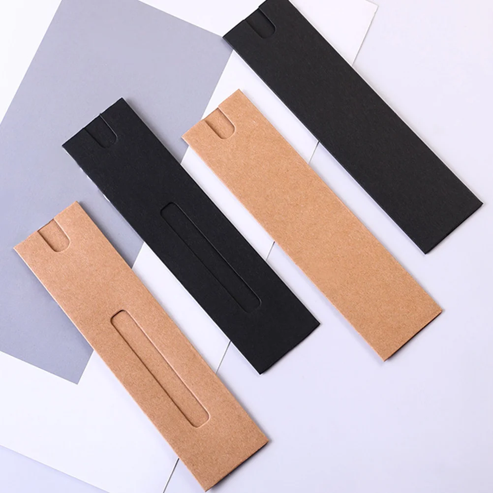 40 шт., рукава для ручек из крафт-бумаги, простой дизайн, подарочные держатели для ручек, тюбики для хранения, маленькие коричневые бумажные пакеты, офисные аксессуары,