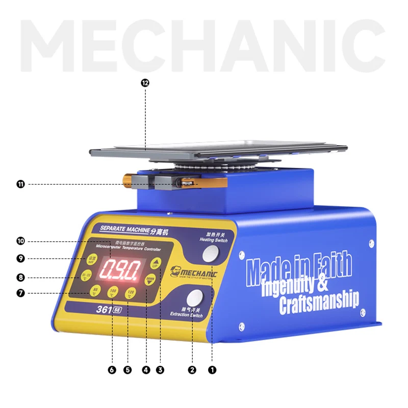 MECHANIC 361 SE 360° Multifunctional Rotary Screen Separator for Mobile Phone Glue Removal LCD Screen Frame Disassembly Machine