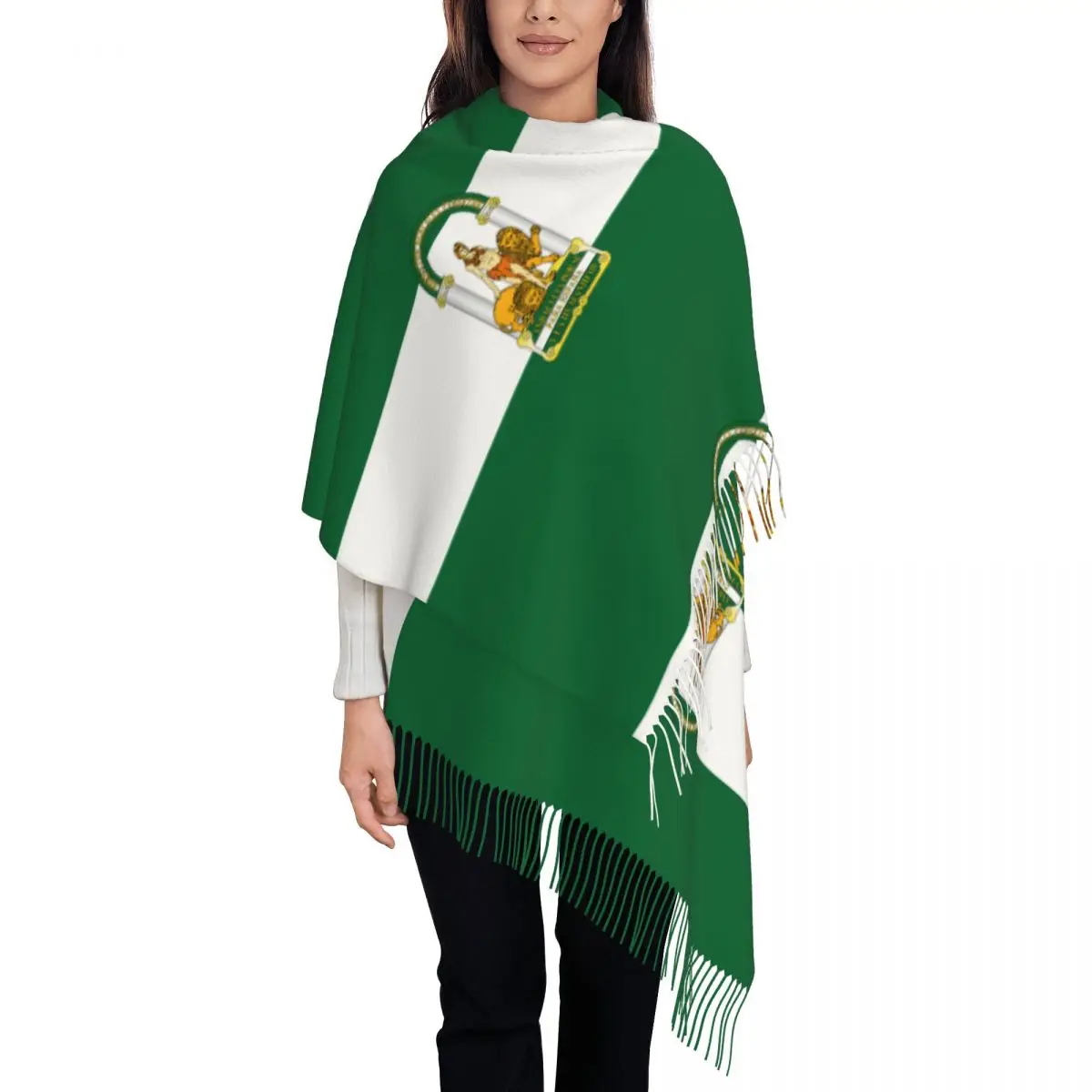 Andalusia Flag Spain State Flag Shawl Wrap for Ladies Warm Large Long Scarf Pashmina Shawl Scarves