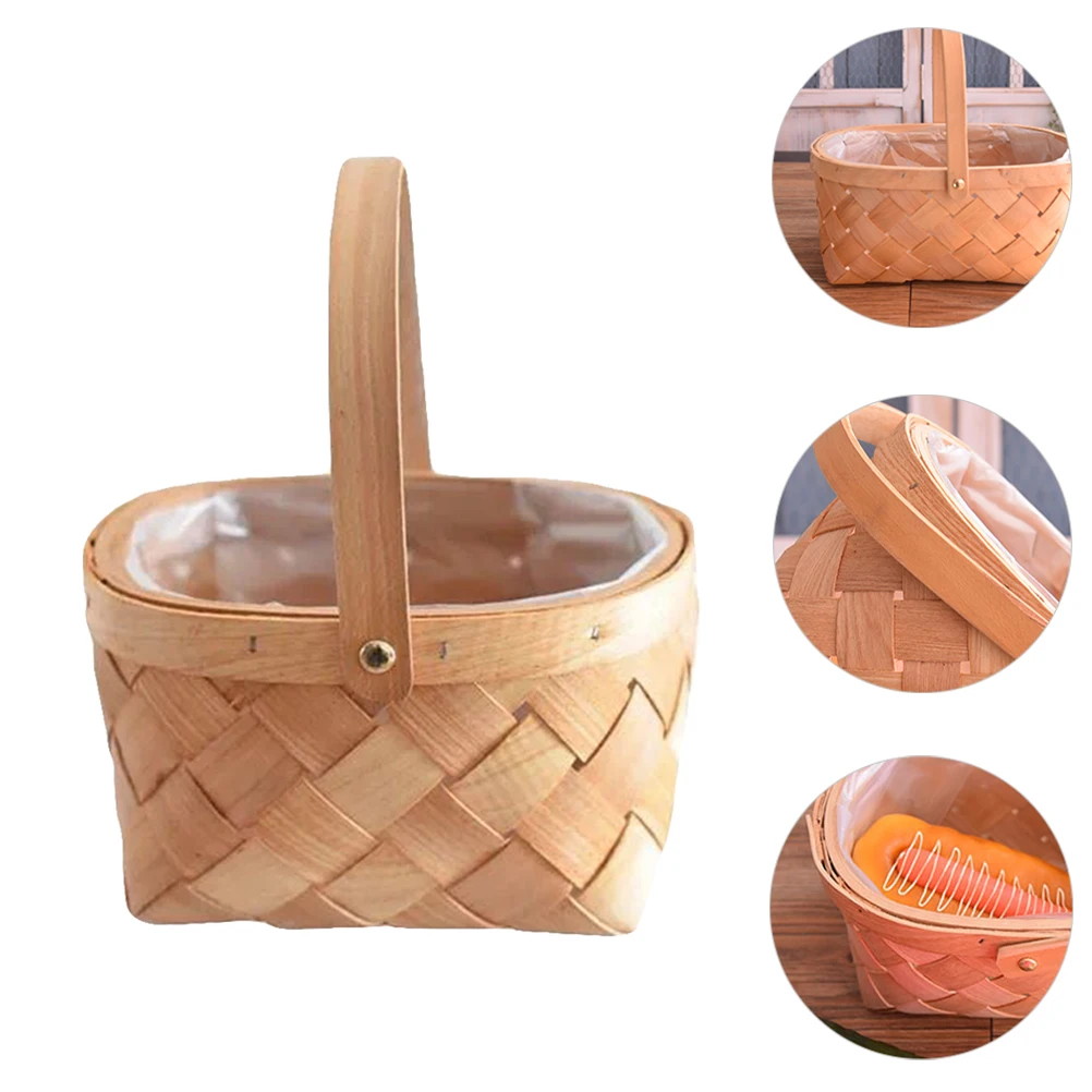 

Creative Flower Basket Weaving Storage Baskets Handmade Woven Handheld Organizer Decorative Eco-Friendly Solid Color for Plant