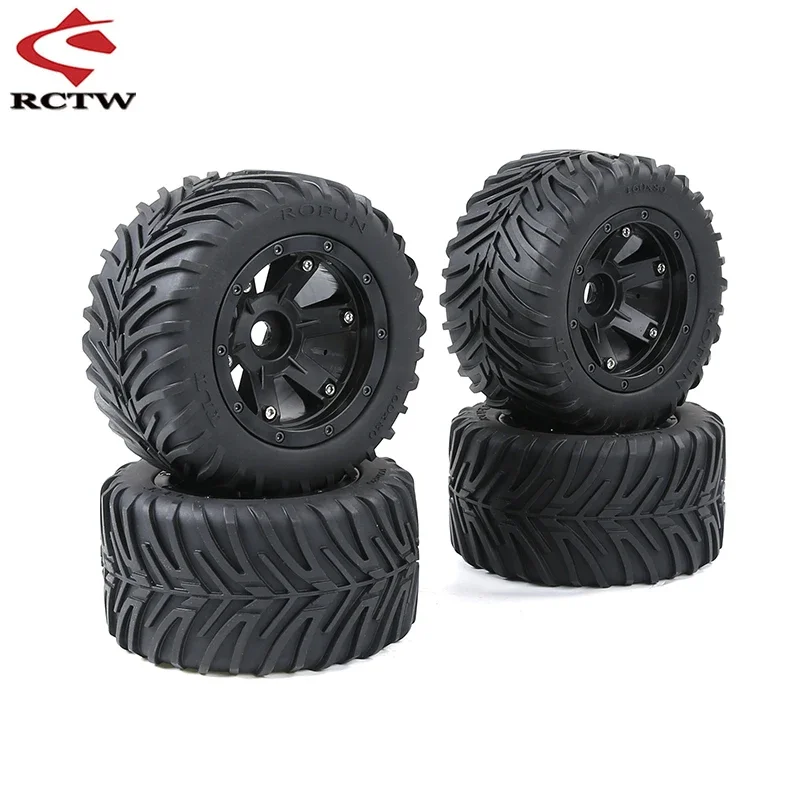 High Quality Front Rear Wheel Tires 4pcs/Set for 1/8 HPI Racing Savage XL FLUX ROVAN ROFUN TORLAND Monster Brushless Truck Parts