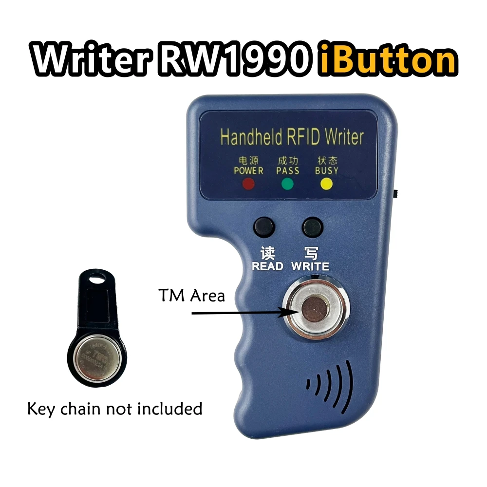 TM1990 DS-1990A I-Button RW1990 TM Duplicator RFID Copier Reader Writer Handheld 125KHz T5577 EM4305 EM4100 Keys Tag Card