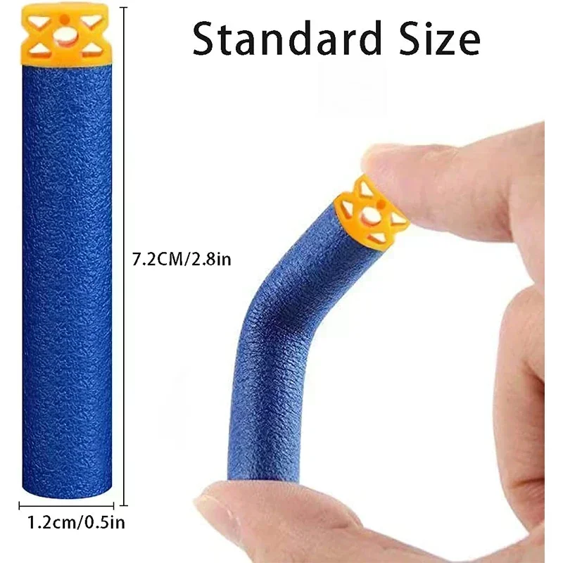HOT1000-50pcs Blue Hollow Darts Refill Foam Bullets Ammo For Toy Gun Bullets N-Strike Elite Blasters Gun,7.2cm