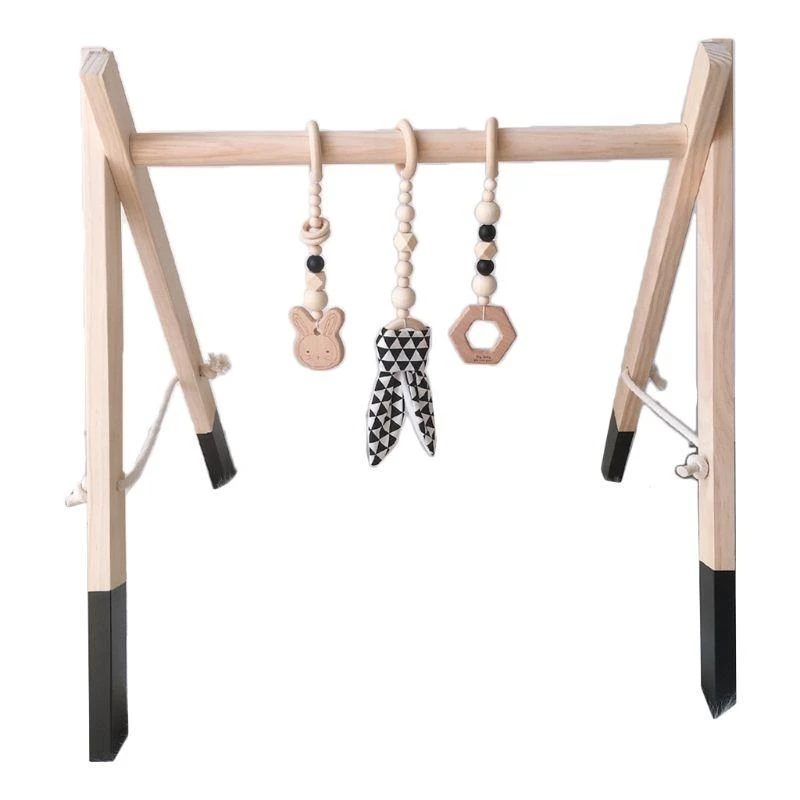 J15U 1 مجموعة الشمال الكرتون الطفل خشبية أرنب الأذن اللعب قلادة الصالة الرياضية اللياقة البدنية الرف أطقم