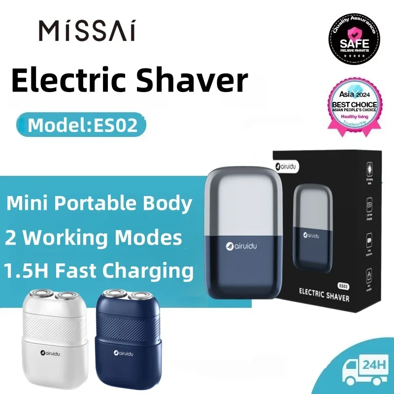 

Перезаряжаемая электробритва с двойной плавающей головкой, мини-нож для бороды для мужчин, портативный дорожный беспроводной триммер для лица и тела