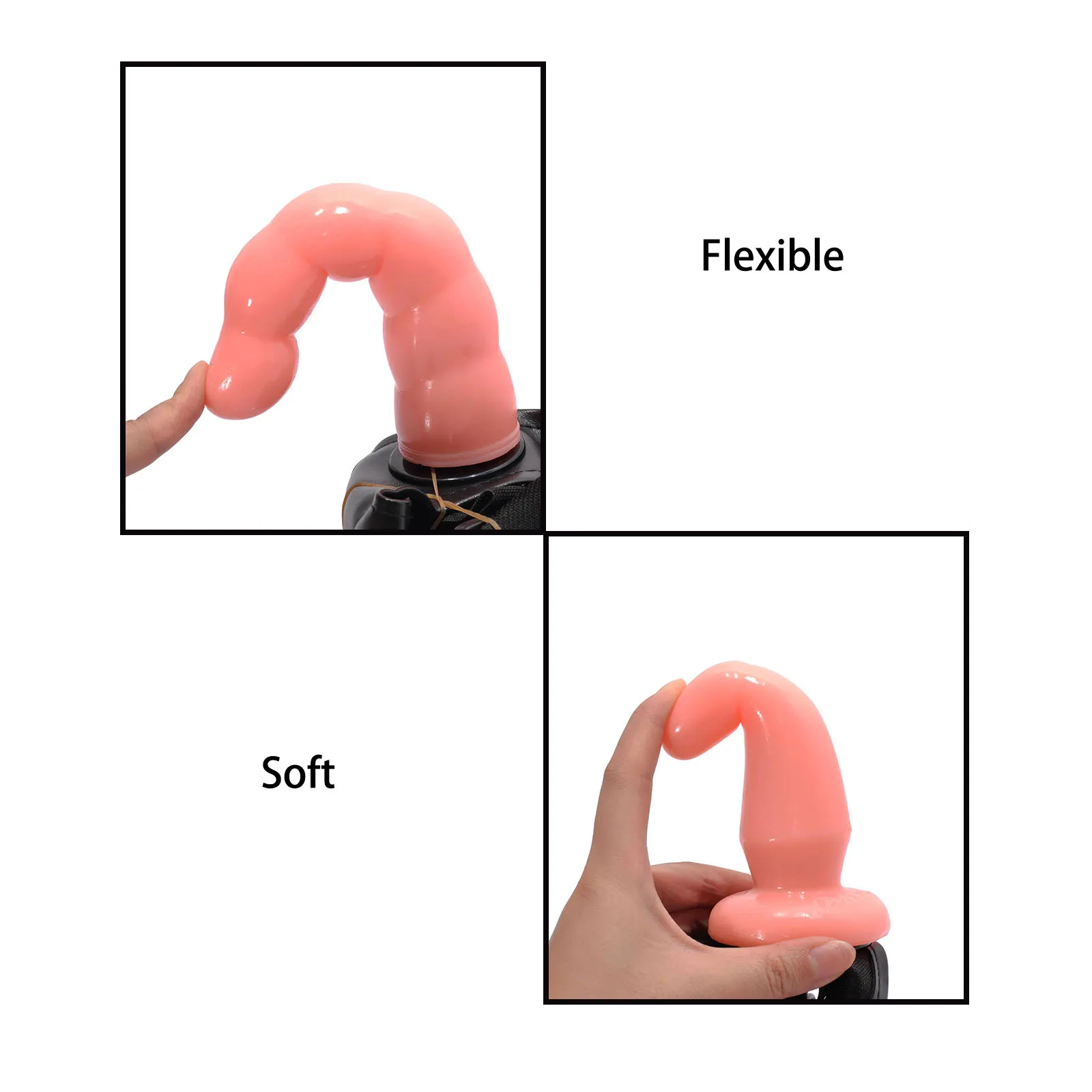 Mini Bullet Vibrator และยืดหยุ่นสายรัด Double Dildo Strapon ของเล่นสำหรับผู้ใหญ่เพศหญิงเลสเบี้ยนคู่ของเล่นเร้าอารม...