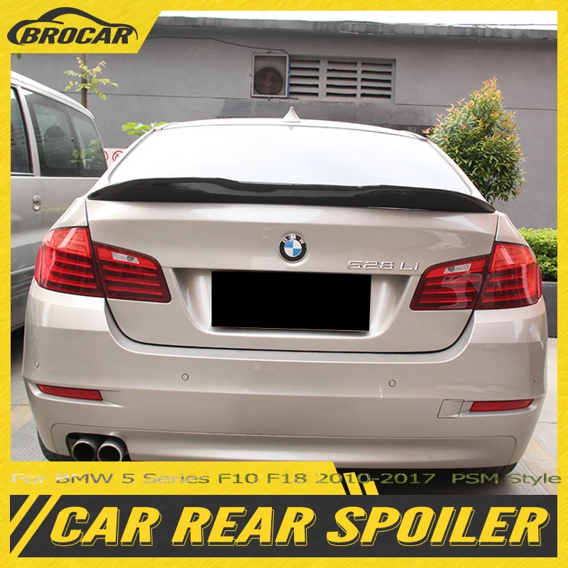 

For BMW 5 Series F10 F18 2011 - 2017 PSM Style FRP / Real Carbon Fiber material Rear Spoiler Car Rear Tailgate Boot Wing Tuning