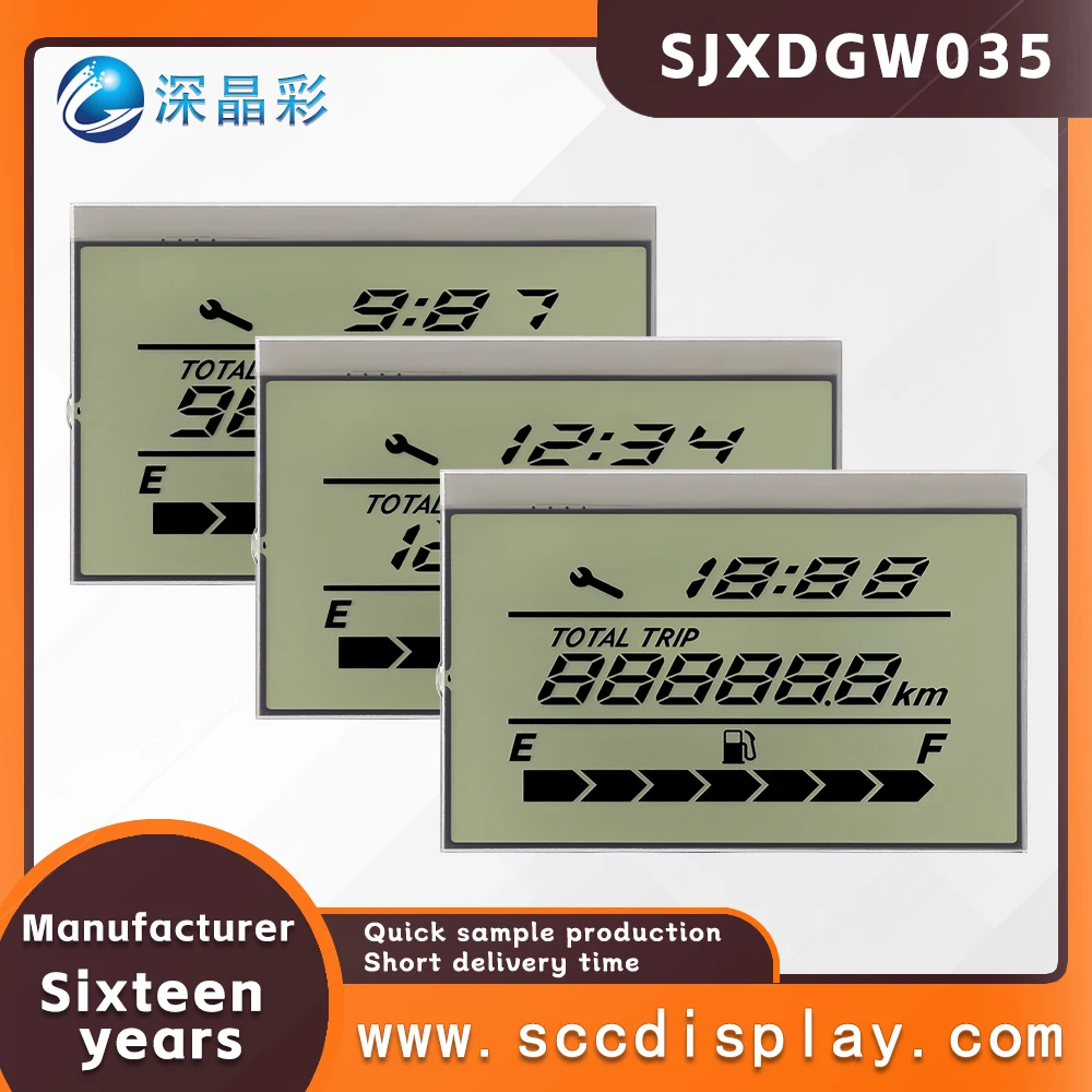

High cost-effective SJXDGW035 non-standard customized wide temperature LCD screen motorcycle anti glare HTN segment code screen