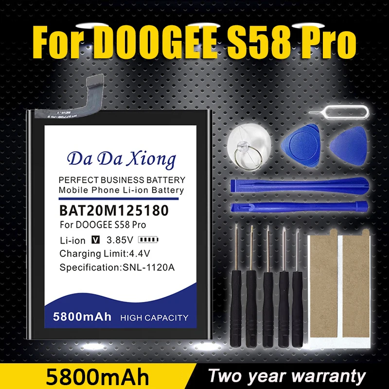 BAT20M125180 Battery for Doogee S58 Pro Batteria 5800mAh with Tracking Number Cell Phone Accessories