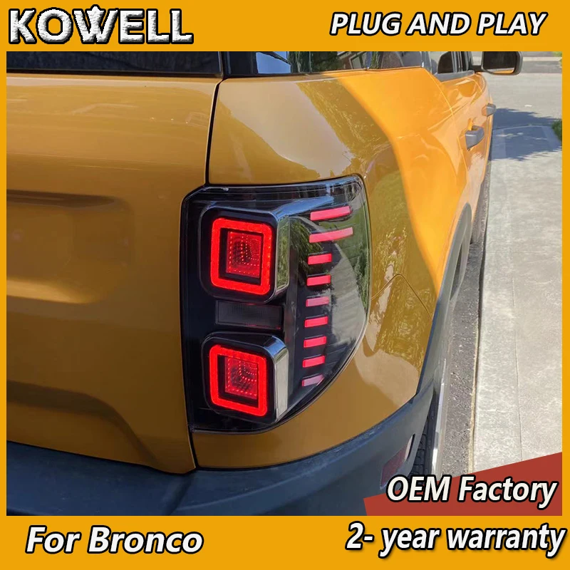 Car Styling for Ford Bronco Taillamp 2020-2023 Bronco Sport Taillight Rear DRL Fog Brake Reversing Turn Signal