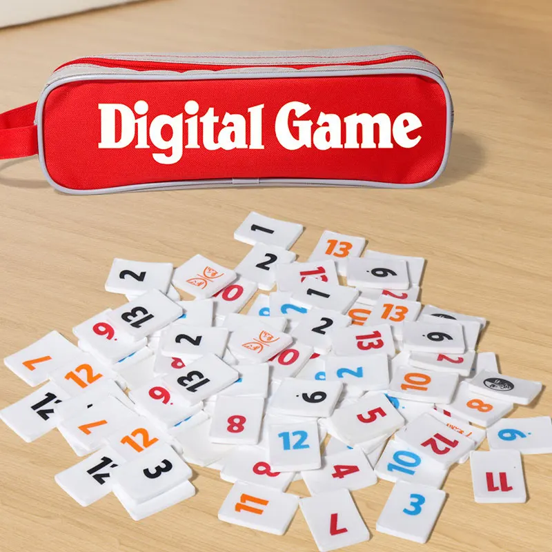 

Extra Large Travel Rummy Game Set Number Pulling Card Game for Adults Casual Gathering Table Game Educational Toy Gift