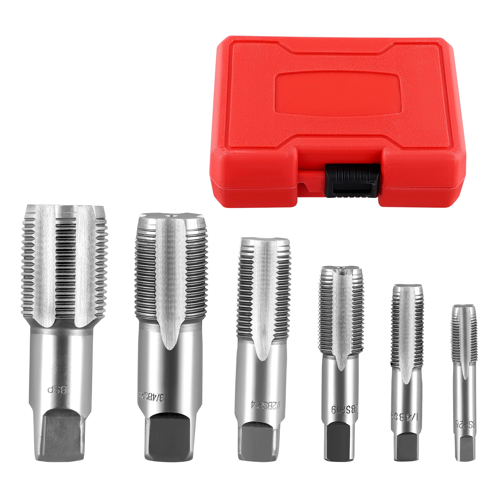 6 Stuk BSP Pijp Tap Set Koolstofstaal Hand Threading Sanitair Tap Set Voor Nauwkeurige Draden Diverse Loodgieters Mechanica DIY