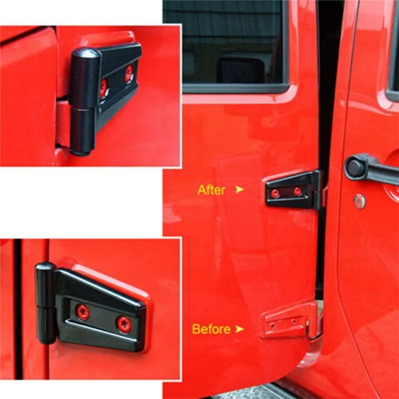 

AEA6-10Pcs/Lot Car Hood & Door Hinge Cover For Jeep Wrangler Jk Jku 2007-2017