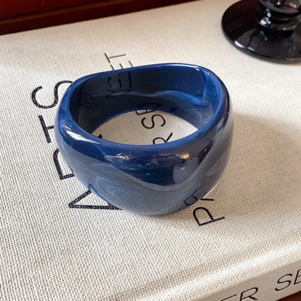 Irregular Hand Ring Irregular Acrylic Bangles Exaggerated Geometric Wide Chunky Bangles Smudge Big Size Geometric Bracelets