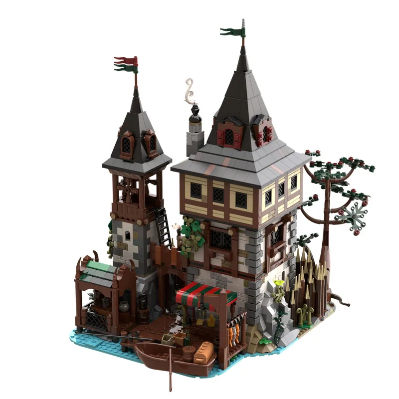 2025 nuevos bloques de construcción Moc arquitectura Medieval modelo oso rey Castillo bloques de construcción modulares juguetes de regalo conjunto de ensamblaje DIY