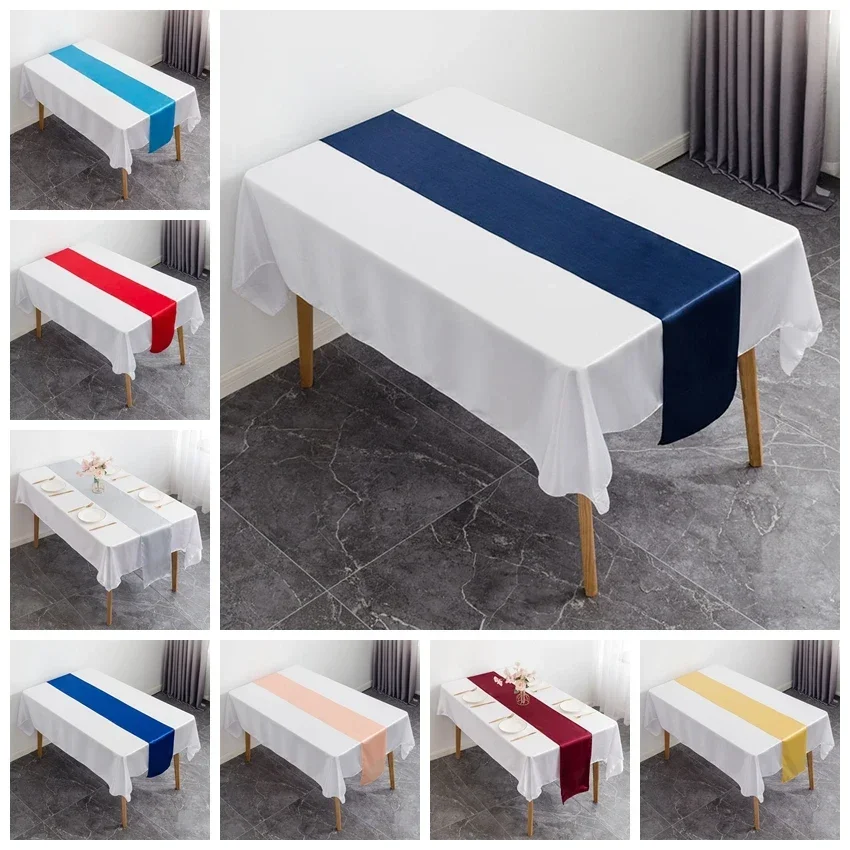 

Table Runner Satin Shiny Colour Wedding Decoration Hotel Birthday Party Show Banquet