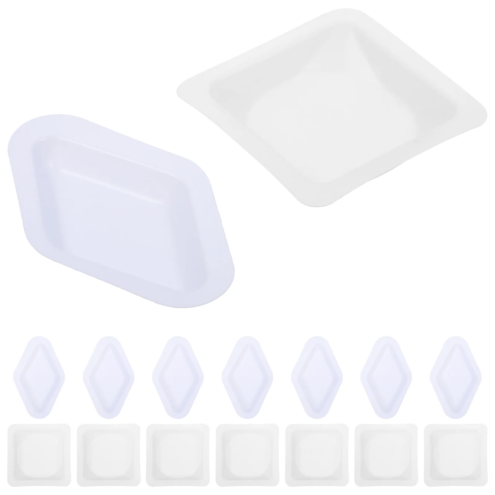 

100pcs Plastic Weighing Dishes Chamfered Edges Laboratory Powder Boat Tray Accurate Lightweight Portable Easy Storage Use Safe