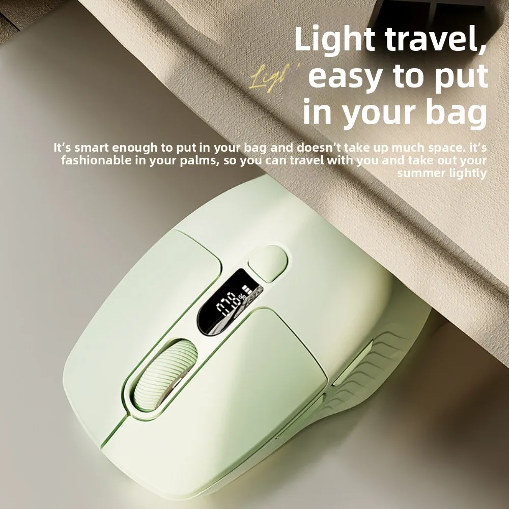 Screen Display Laptop Wireless Mouse Rechargeable Silent Wireless Bluetooth Mouse Mute Portable Ergonomic Mouse Laptop