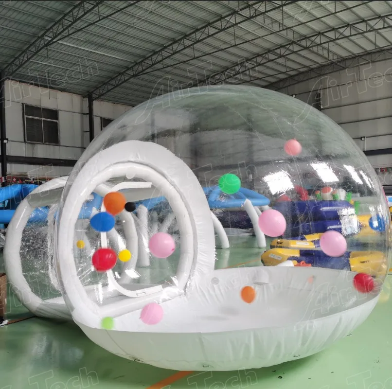 Popular Inflatable Commercial Grade Waterproof Built-In Fan Bounce House Dome Transparent Tent Party Advertising