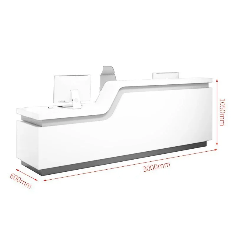 

The Company's Painted Front Desk Reception Desk Curved Beauty Salon Cashier Hotel Bar Counter Simple And Modern Customization