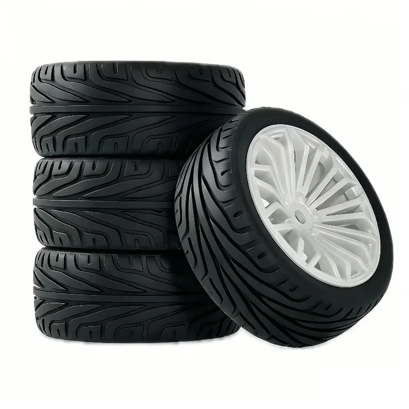 

4pcs 1/10 Buggy On-Road Tires Tyre Nylon Wheel for 1:10 4WD Buggy Wltoys 144001 HSP 94107 Also For 1/12 1/14 1/16 Car