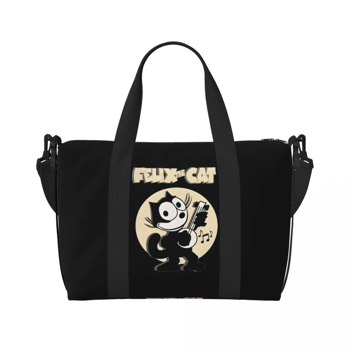 

Изготовленная на заказ сумка для покупок Felix The Cat The Rock Star, женская большая вместительная сумка с забавным мультяшным аниме, милые пляжные дорожные сумки для спортзала