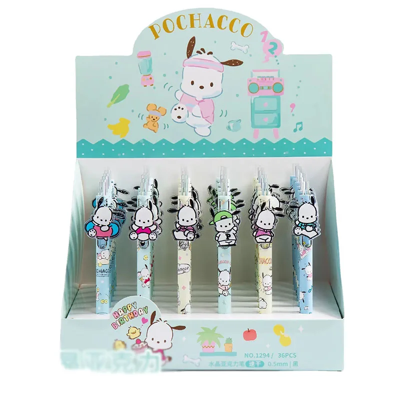 36 pcs/lot Sanrio Cartoon Pochacco Gel Pen Cute 0.5mm Black Ink Neutral Pens Promotional Gift Office School Supplies