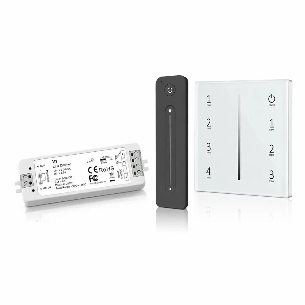 Skydance DC5V-36V V1 R11 T211CH 1-4 Zone Single Color LED Strip Dimming Kit 2.4GHzRF Remote Control  LED Dimmer Controller