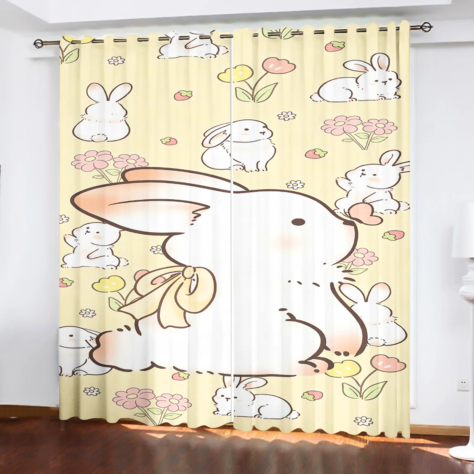 Hares Home Decor Wohnzimmer Schlafzimmer Verdunkelungsvorhänge Perforierte Staubdichte Balkonabdeckung Weihnachtsgeschenke 100% Polyester
