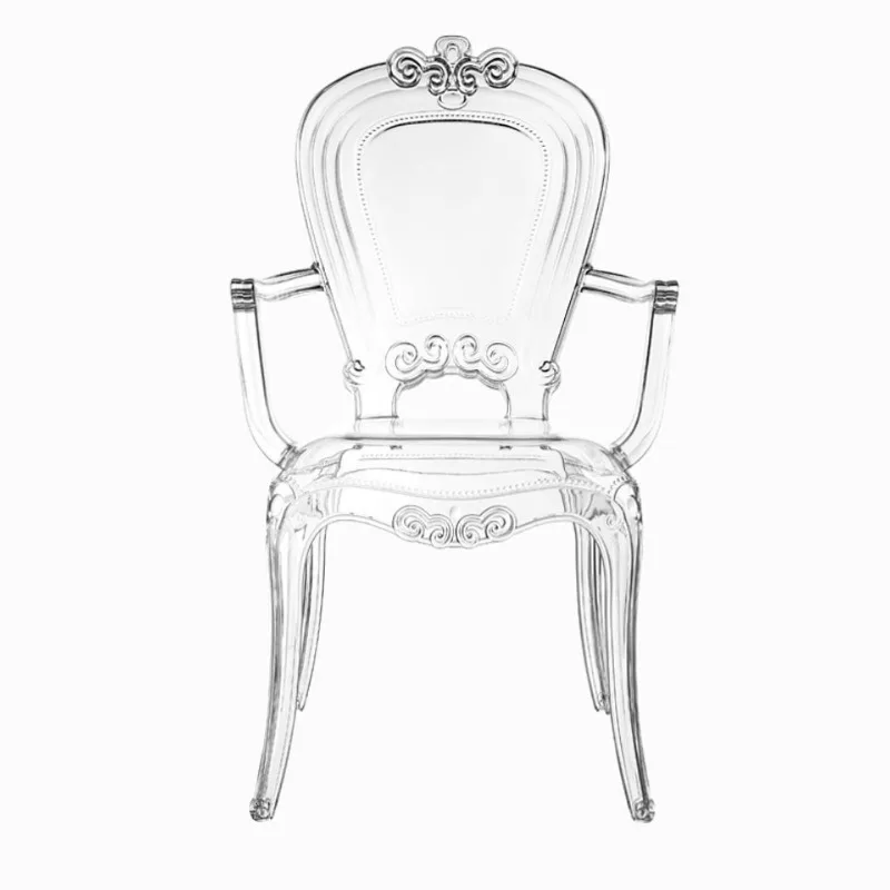 French acrylic transparent crystal chair, dresser back chair, court style ghost stool simple makeup chair