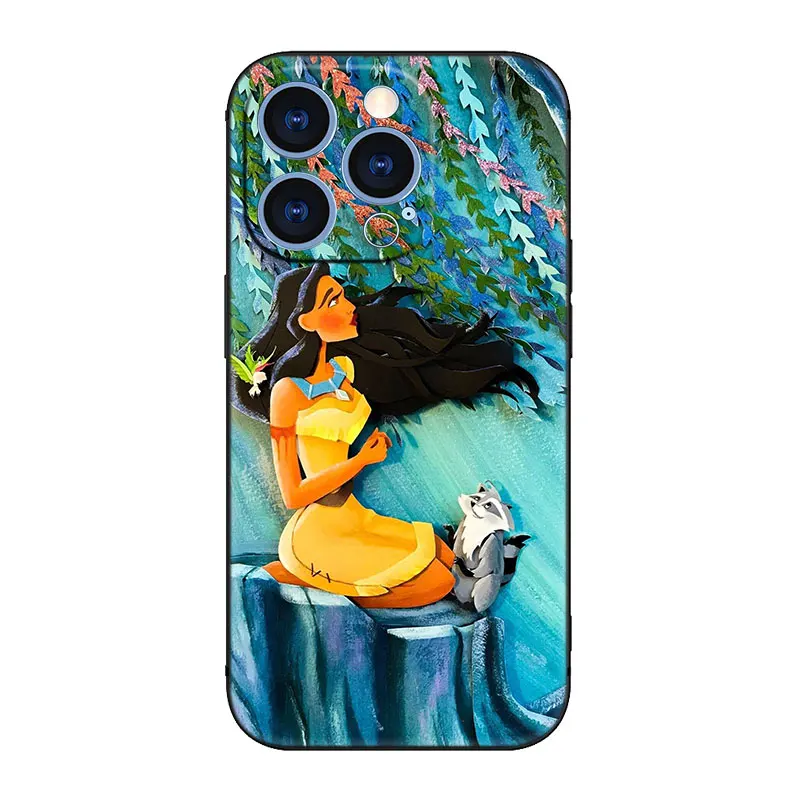 Disney Pocahontas Phone Case For Apple iPhone 14 13 12 Mini 11 Pro XR X XS MAX 6S 7 8 Plus 5S SE 2020 2022 Black Cover