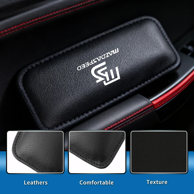 Leather Car Knee Pad Thigh Support Armrest Elbow Cushion Auto Interior Accessories For Mazda 3 6 2 5 Axela Atenza Demio CX3 CX5