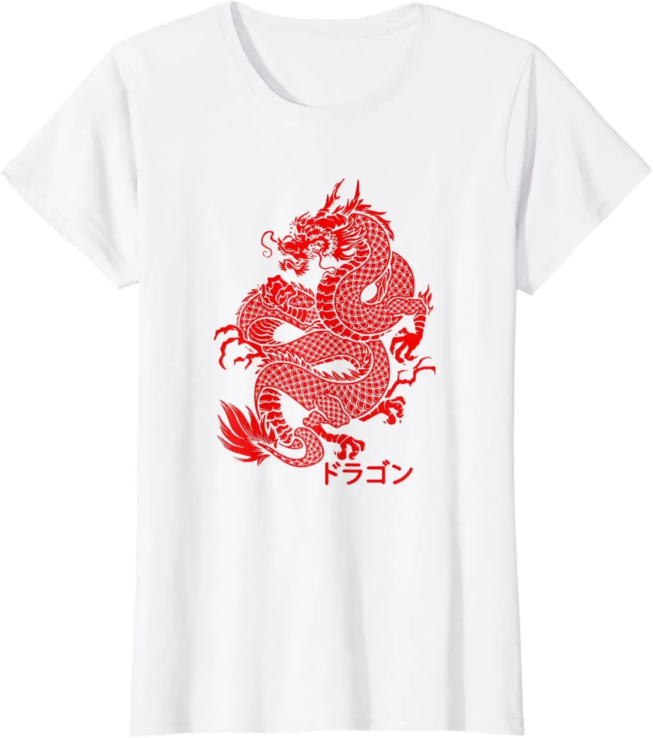 Japanese Aesthetic Red Dragon Symbol Kanji Japan Tattoo Art T-Shirt Unisex T-shirts for Men Women Summer Tees Cotton Luxury bran